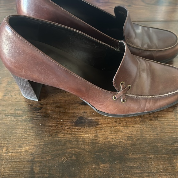 Franco Sarto Heeled Leather Loafers VGUC - Picture 2 of 8